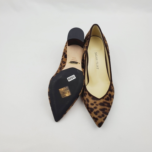 Flint Perfect Emma chocolate Leopard haircalf point toe pumps - Picture 8 of 15